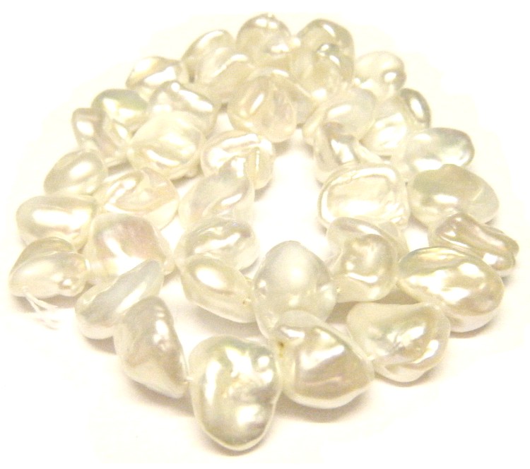 White 11-13mm Keishi Pearls